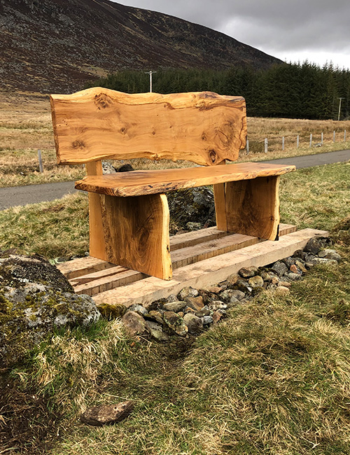 A bespoke wooden bench by Wood Art