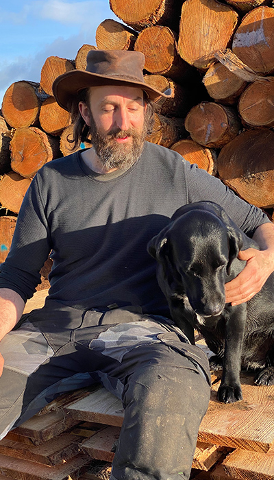 David Mackay and his dog Lexie from Wood Art