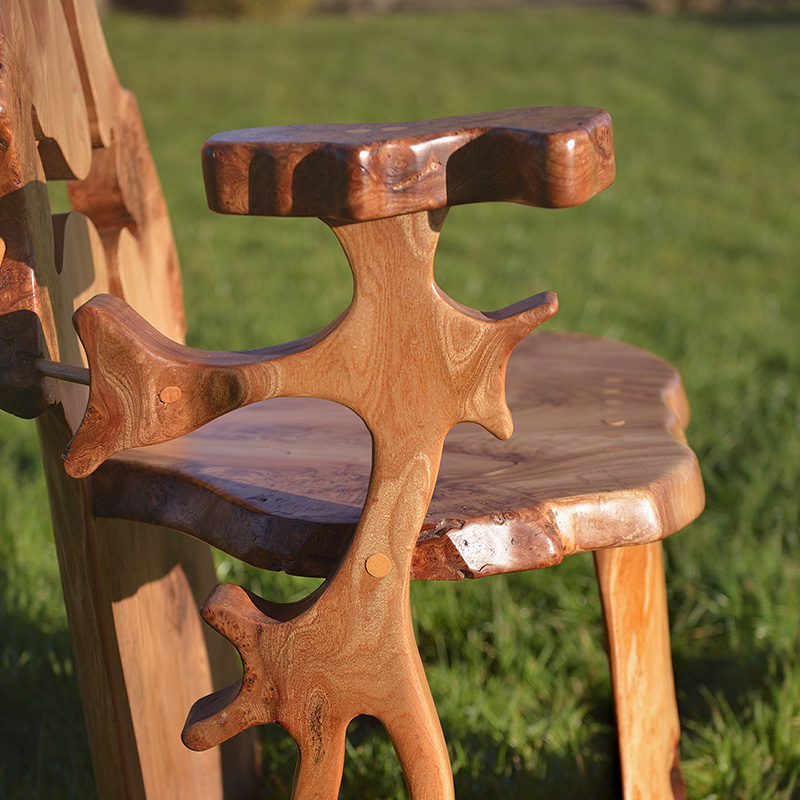 A beautiful bespoke wooden chair detail by Wood Art